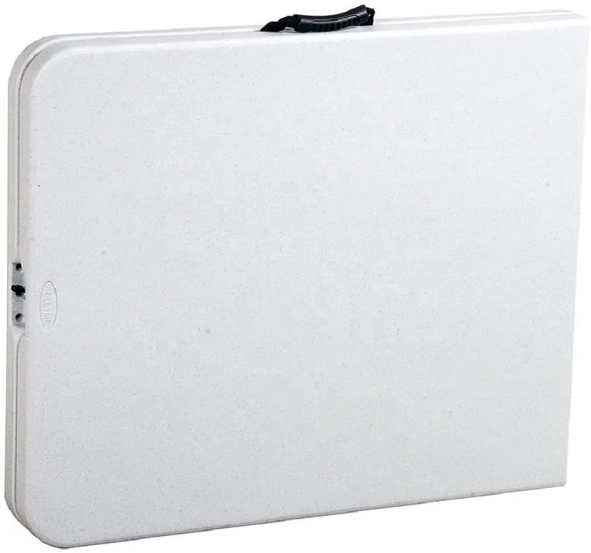 6 Foot Folding Table Portable Plastic Table With Handle Fold-in-Half Folding Table