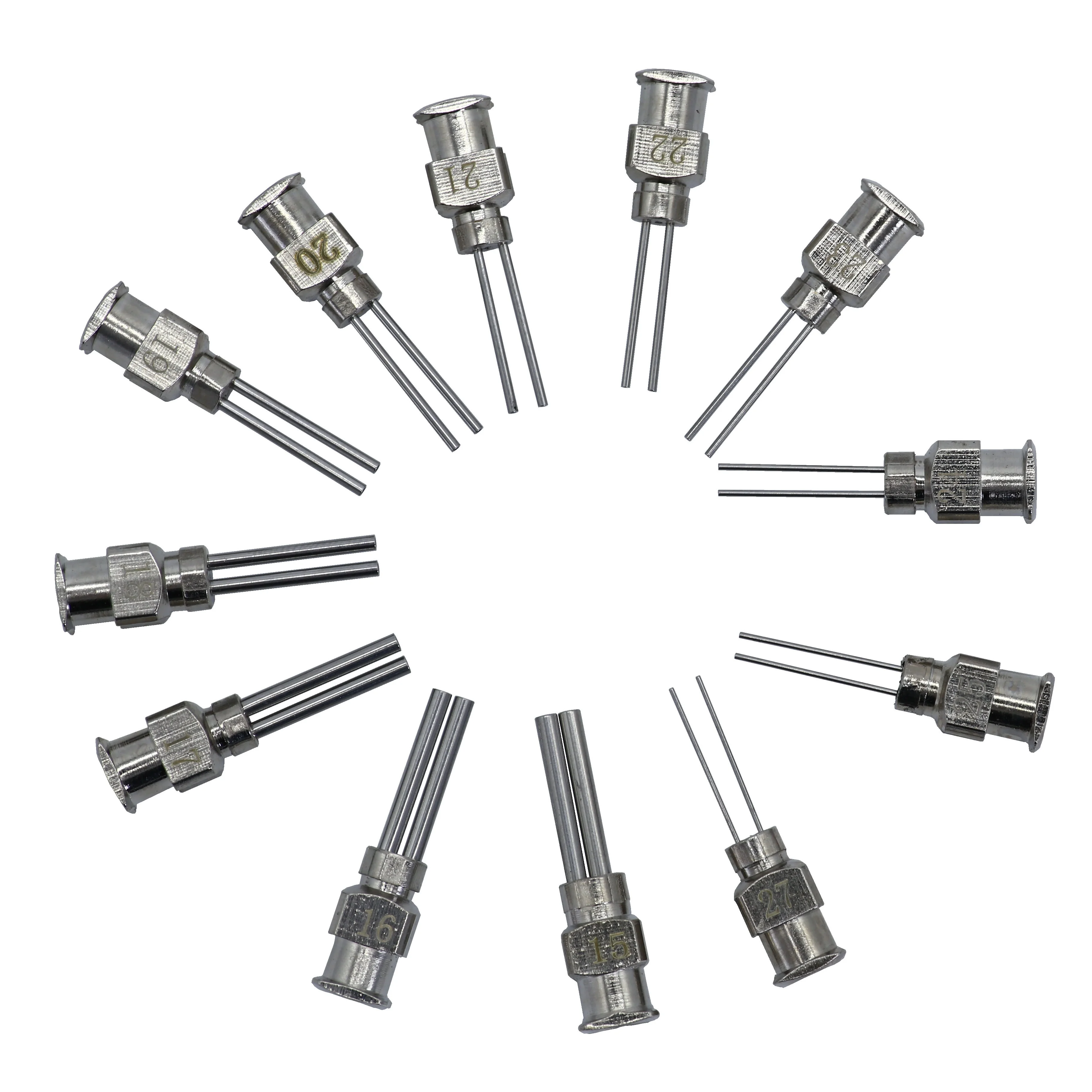 Stainless Steel Two Pipe Luer Lock Blunt Needles dispensing needle