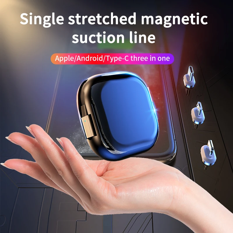 
2021 New 3 in 1 Retractable Usb Magnet Charging Magnetic Data Cable for iphone and type-c micro 
