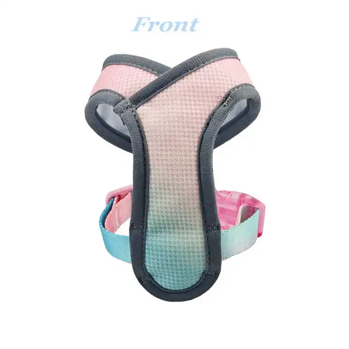 New design cute soft and durable breathable gradient ramp pet walking harness vest accept custom dog harness vest