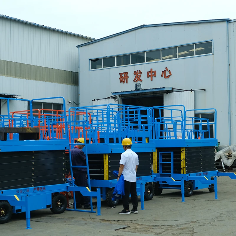 6m 8m 10m 12m 14m 18m 500Kg 1T 2T capacity Electric mobile scissor lift man lift mobile  lifting platform