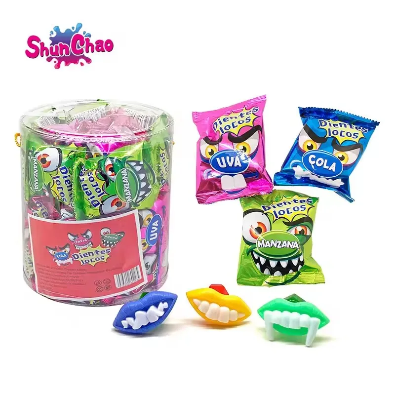Chinese Manufacturer Cheap Price Mouth Teeth Mixed Fruit Flavour Diamond Lollipop