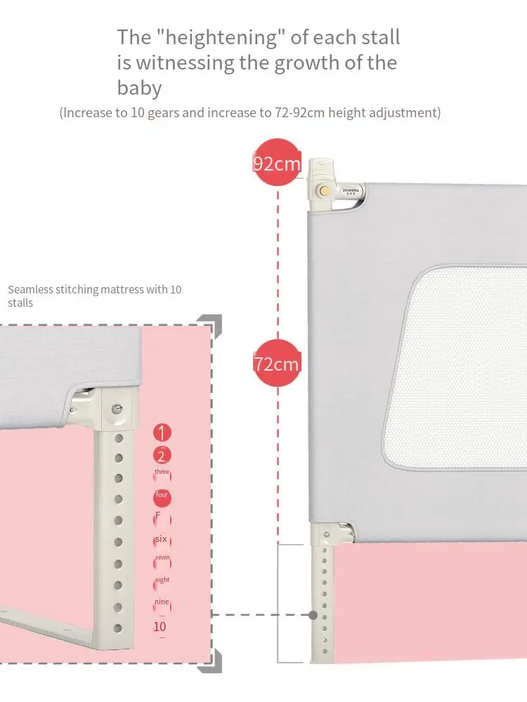 Барьер для кровати, регулируемая высота, детская кровать с защитой от падения, Детская большая прикроватная кровать для малышей