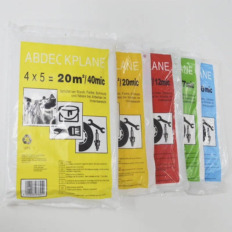 Plastic Dust Sheets LDPE HDPE PE Cover Film Drop Sheet For Painting