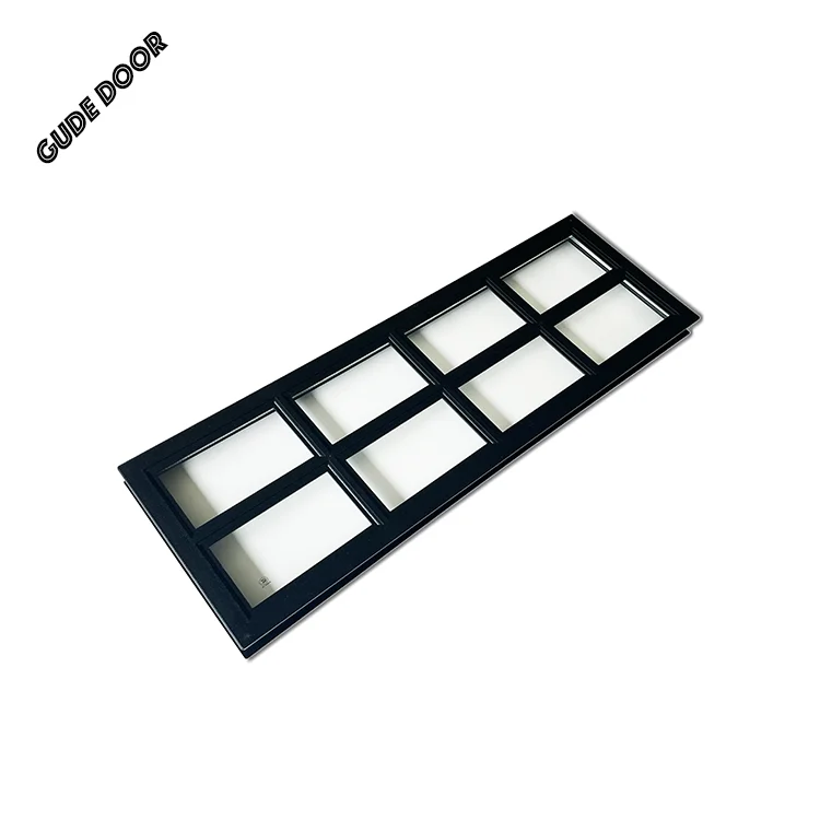 Modern Industrial  LuxuryABS Lightweight Frosted Glass Double Window Vertical Garage Louver Door Window Accessories Villa Fixed
