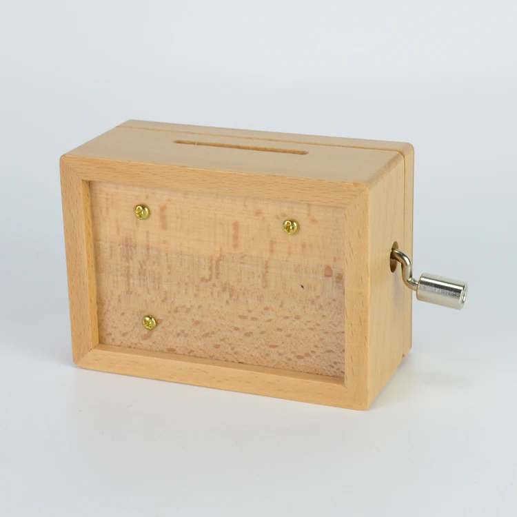 Wooden Diy Custom Paper Music Box Tin Hand Crank