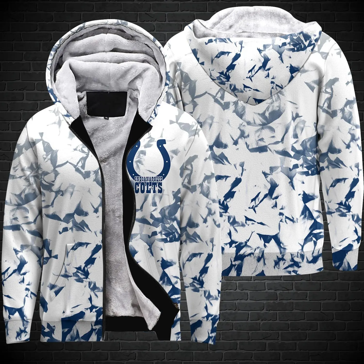 Flight Trademark Colts Jacket Hood Famous Clothing Premium Fashion Brands Oem Custom Men Sleeve Varsities Fleece Jacket