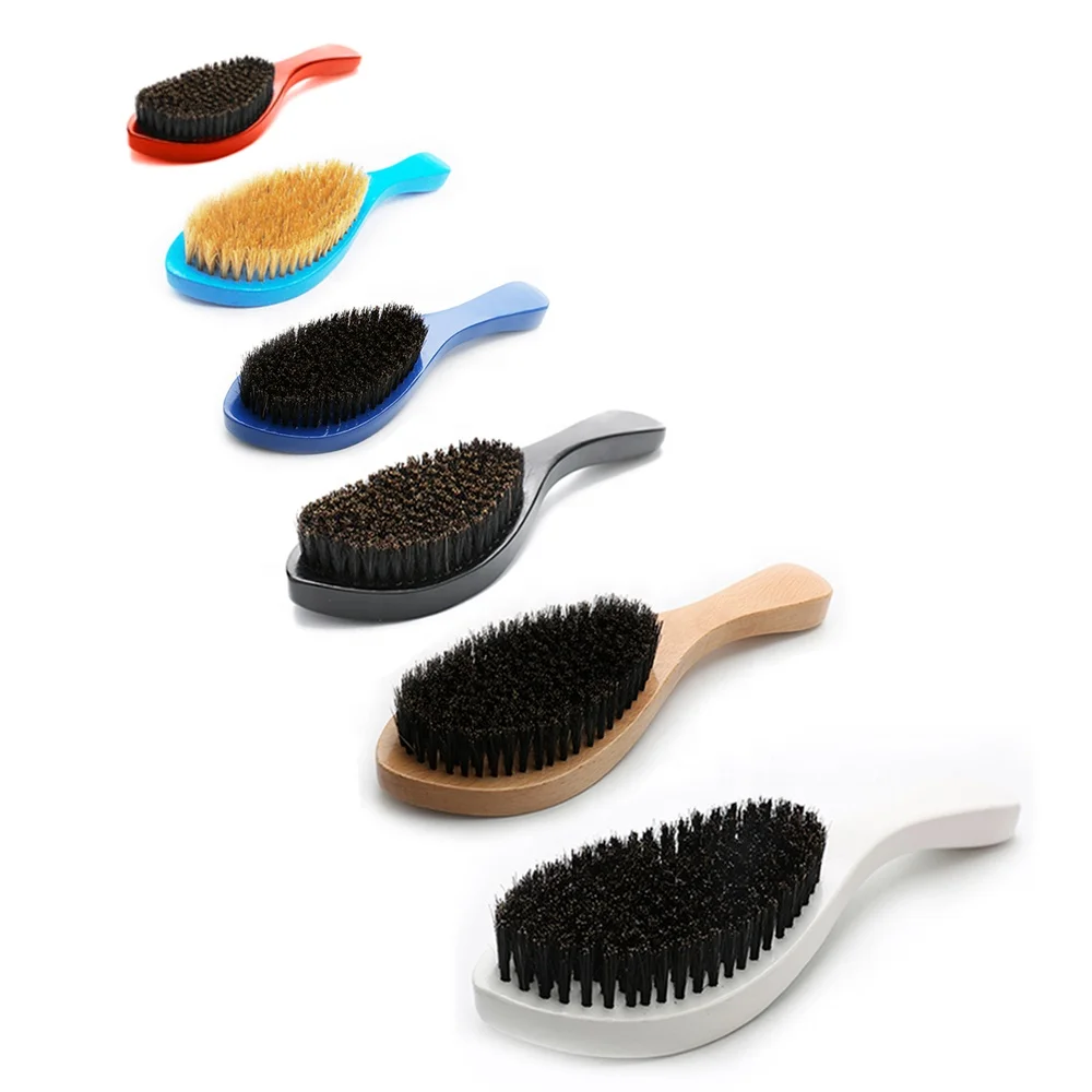 Wholesale 100%  boar bristle 360 curved hard custom hair wave brush man beard brush