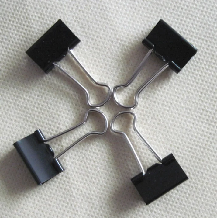 Hot selling binder clips with black, green, yellow, pink, blue color for office use