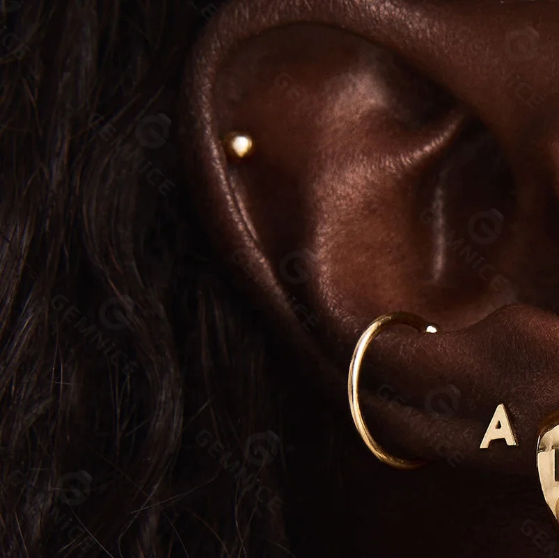 Gemnel wholesale price minimalism women jewelry mini letter stud earrings