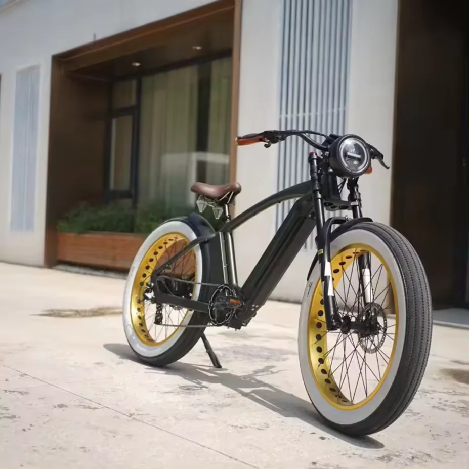26 Inch Fat Tire Powerful Electric City Bike Retro Snow Bicycle Bafang Motor Ebike MTB High Quality E Bike Bicycle