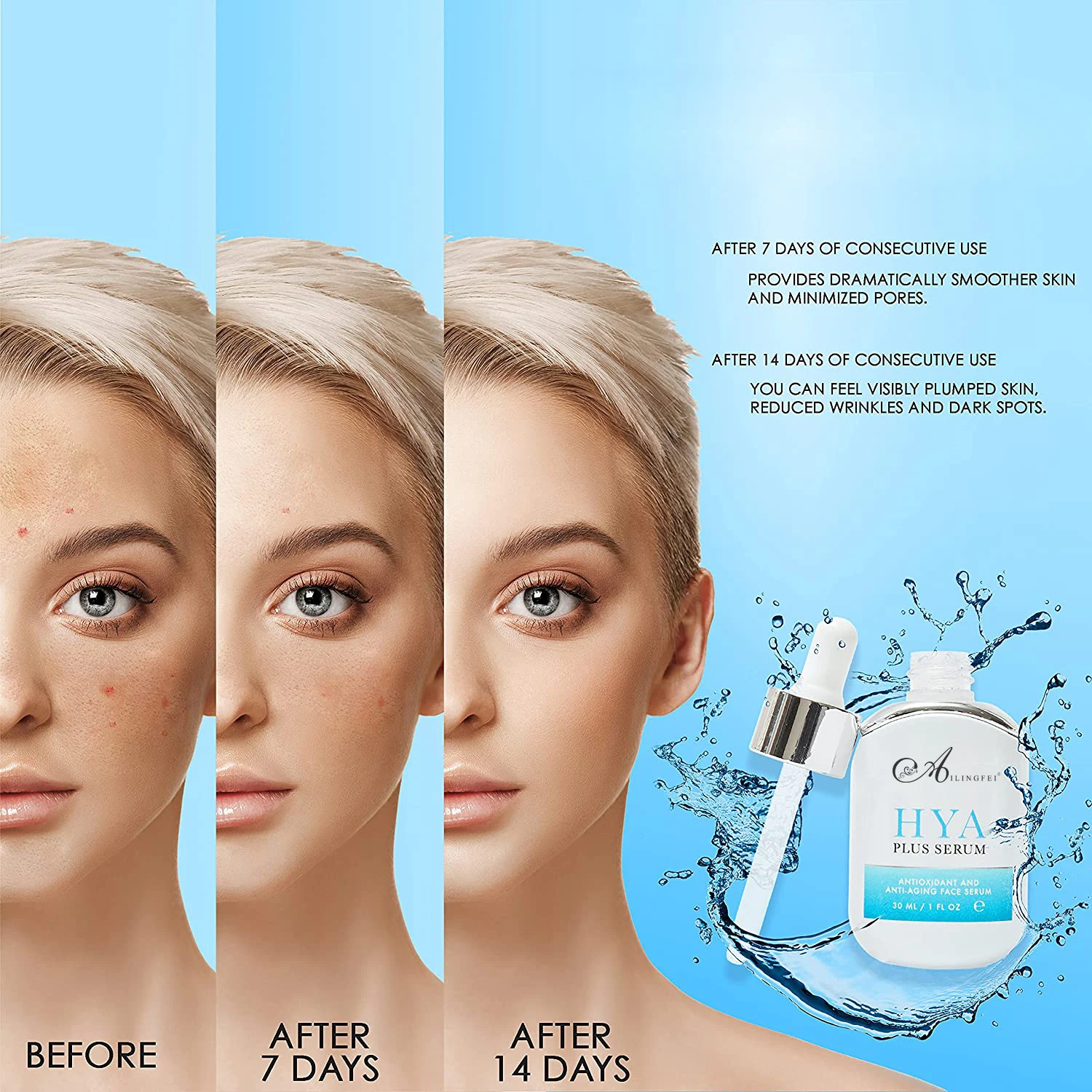 Private Label Natural Anti-Aging, Moisturizes and Plumps Skin Hyaluronic Acid Face Serum Hya Plus Serum