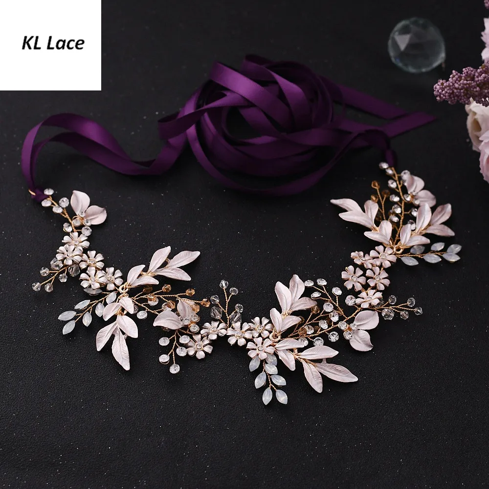 Alloy Garland Waist Jewelry belt crystal rhinestone Waist band with silk ribbon for bride wedding formal dress ornament