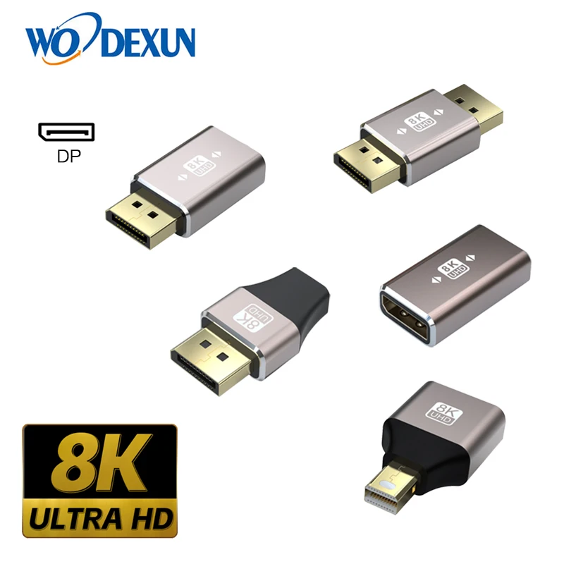 Позолоченный DisplayPort1.4 адаптер с поддержкой 8K @ 60 Гц 4K 144 HDR видео сплав оболочка DP кабель удлинитель для настольного компьютера монитор