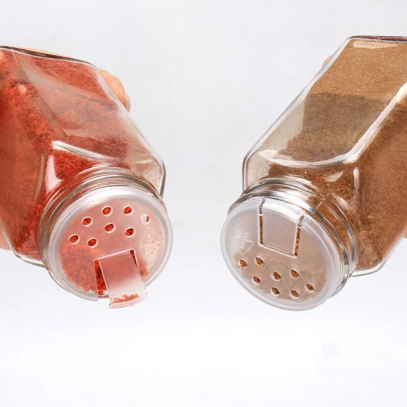 online hot sale Empty Square Pepper Glass Bottle 4oz 120ml Packaging Rectangle Spice Seasoning Jar With Shaker Screw Lid