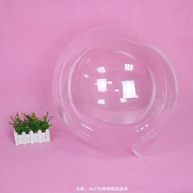 Wholesale 10 18 24 36 inch clear pvc stretchable bubble party helium transparent balloons