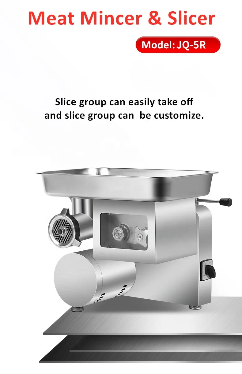 JQ-5R Stainless Steel Multifunction Food Processing Machinery Industrial Meat Mincer Fresh Meat Slicer Meat Slicer Machine 3mm