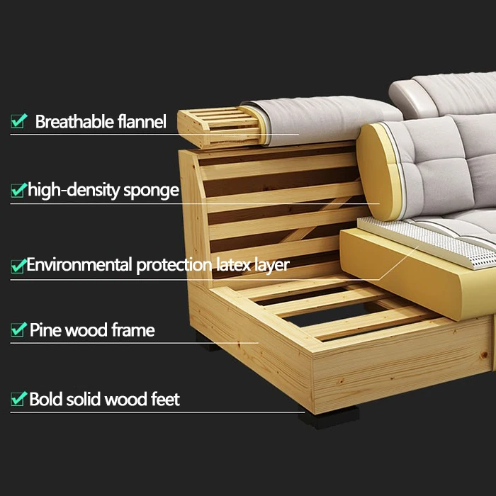 removable multifunction usb fabric luxury corner couch set furniture living room sofa