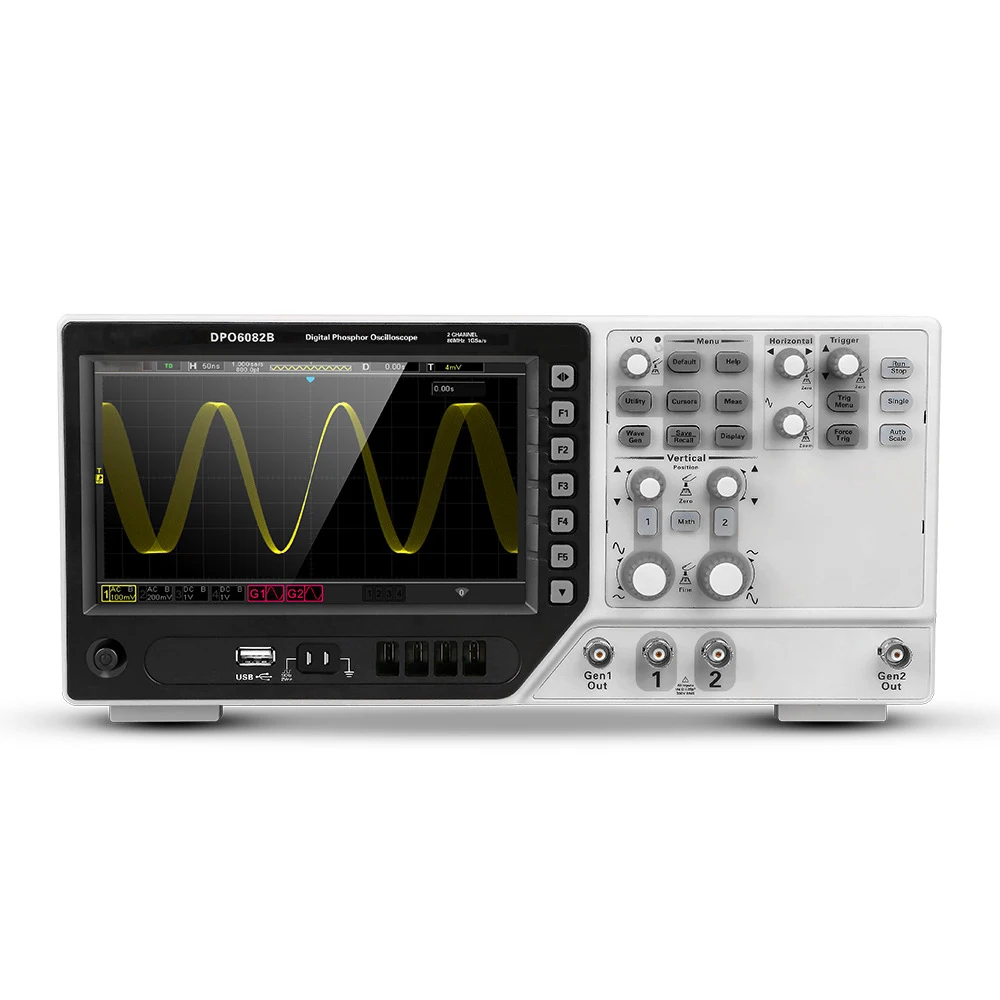 Digital Phosphor Oscilloscope Single channel 64M Dual channel 32M 200Mhz/1G Sampling Oscilloscope
