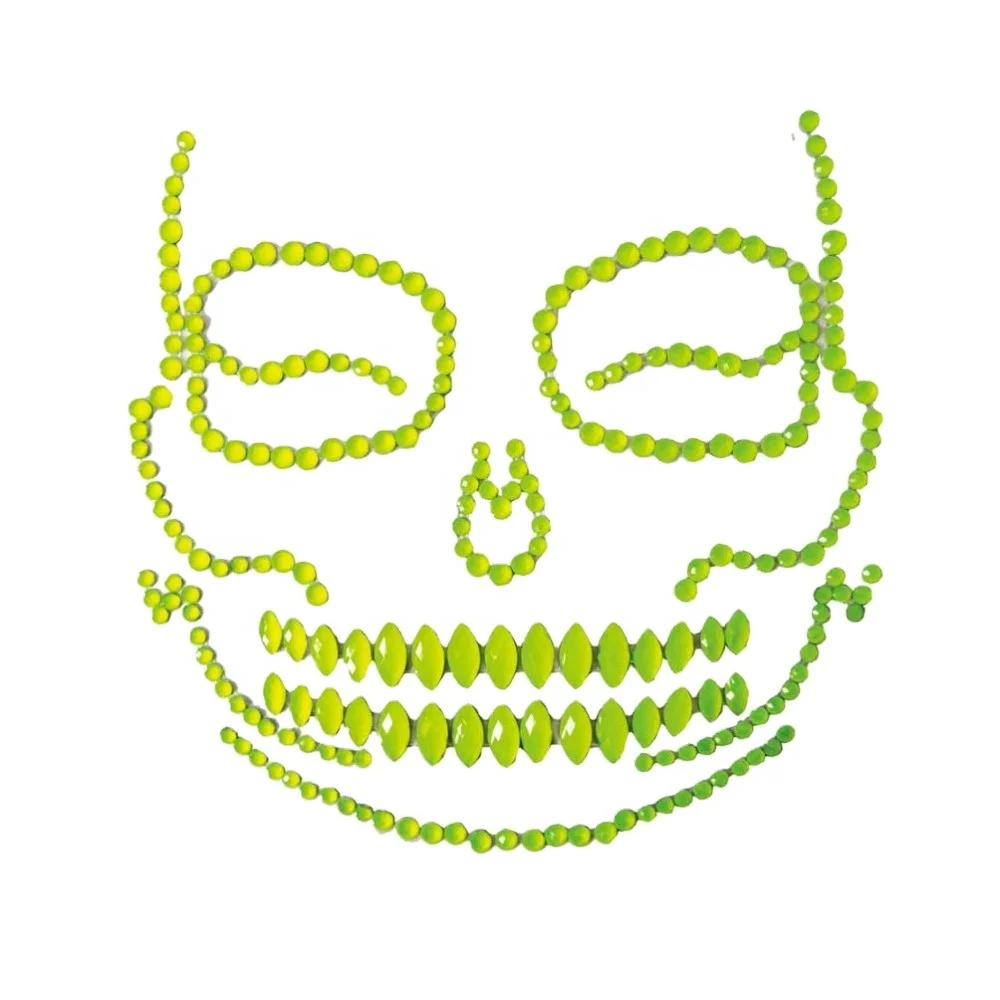 Costume Halloween Cosplay Wholesale Pearl Lift Music Festival Body Adhesive Rhinestone Crystal Stickers Face Jewels