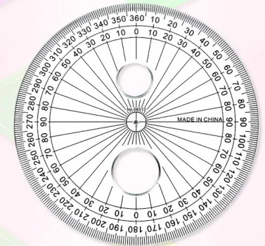 New Design Ruler Angle Finder Acrylic 360 Degree Protractor for School Office