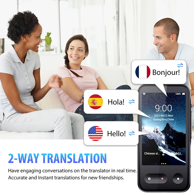 T7 138 Languages Two-Way Instant Speech Voice Translator Multi-Languages Online Translation 4G SIM Card Translate Machine