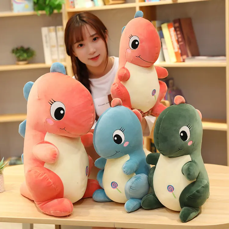 Hot selling small dinosaur stuffed short plush toy light blue soft toy for children room decoration green  doll birthday present