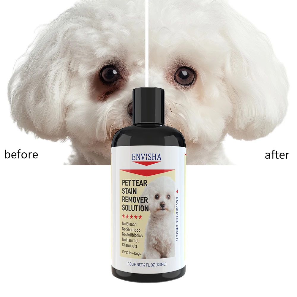 ENVISHA High Quality 120ml Natural No Antibiotics Dogs And Cats Eye Care Tear Stain Clean Liquid Remover Solution