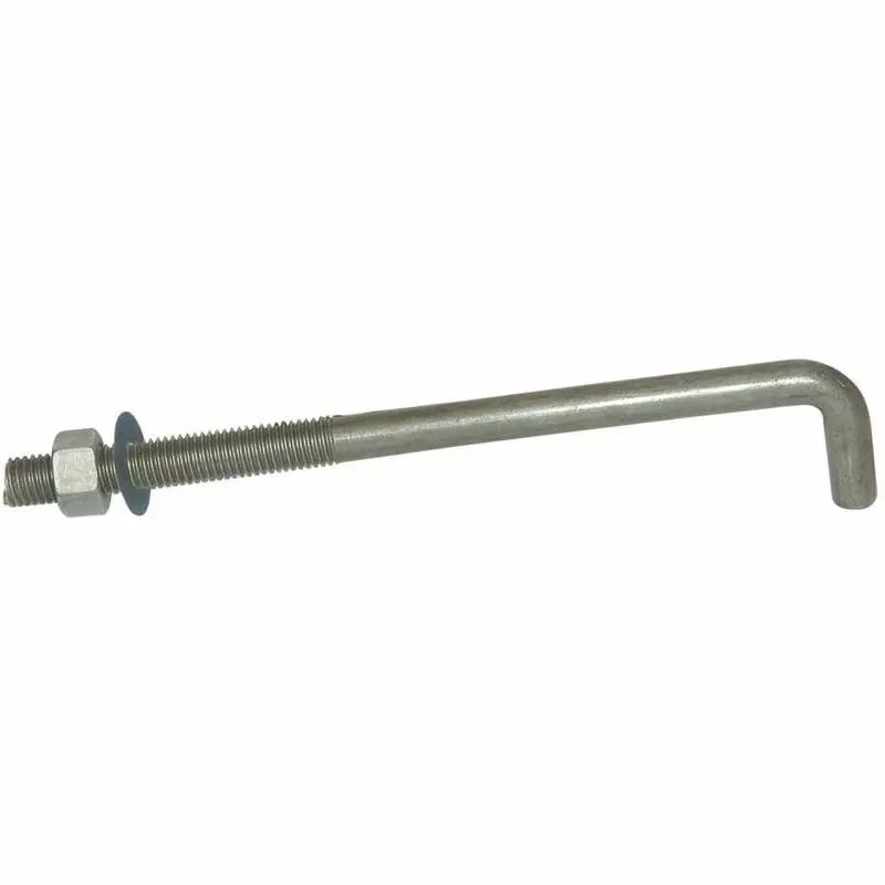 Anchors Grade 4.8 Bolt 8.8 Carbon Steel Anchor Hook Foundation Bolt And Nut L 7 J 9 Shape Plain Finish  Zinc HDG Supplier J Bolt