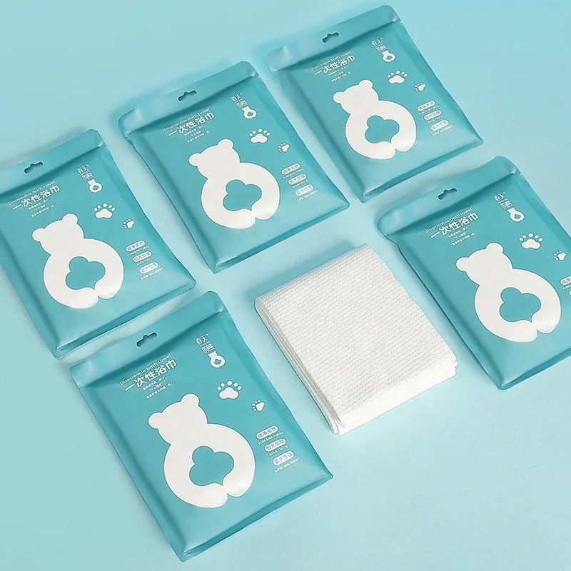 Disposable Bath Towel White Thickened Non-woven Cotton Bath Towel for Bathroom