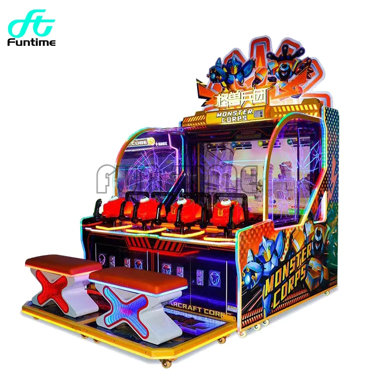 FunTime Indoor Video Arcade Machine Coin Operated Water Gun Shooting Games with EU Plug for Shopping Malls