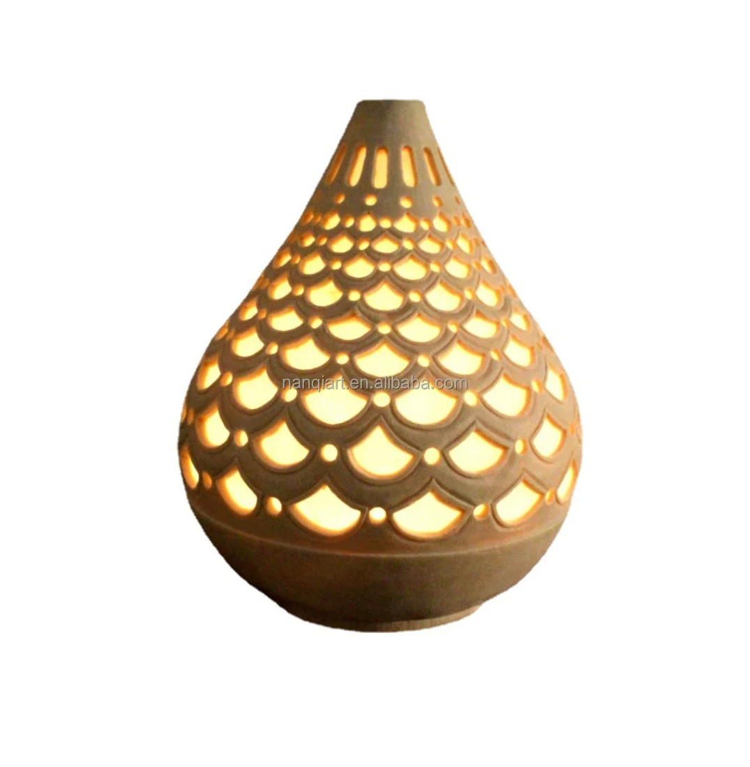 Guangzhou Nanchi Factory Good Quality Hand Carving Garden Sculptures Modern Abstract Art Hollow Artificial Stone Statue Lights
