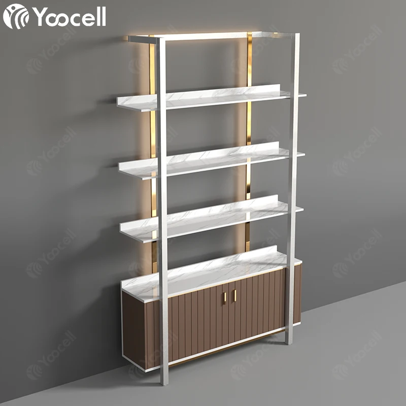 Yoocell Beauty Salon Furniture Hair Product Display Shelf Product Guangdong Nail Manicure Studio Shelves for Products