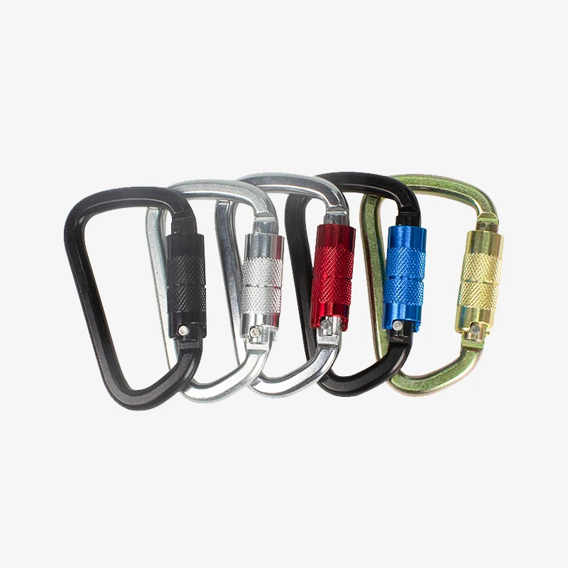 Heavy Duty 30KN Steel Carabiner D Shape Auto Lock Climbing Carabiner Hook for Aerial Work With CE Certificate Can Custom Logo
