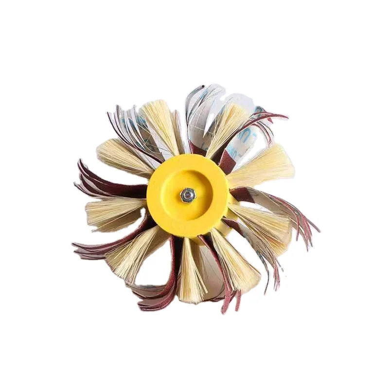 Sander Paper Tampico CNC Disc Sanding Brush Polishing Brush Wooden Wheels for Wood Furniture Working Surface Conditioning Tool