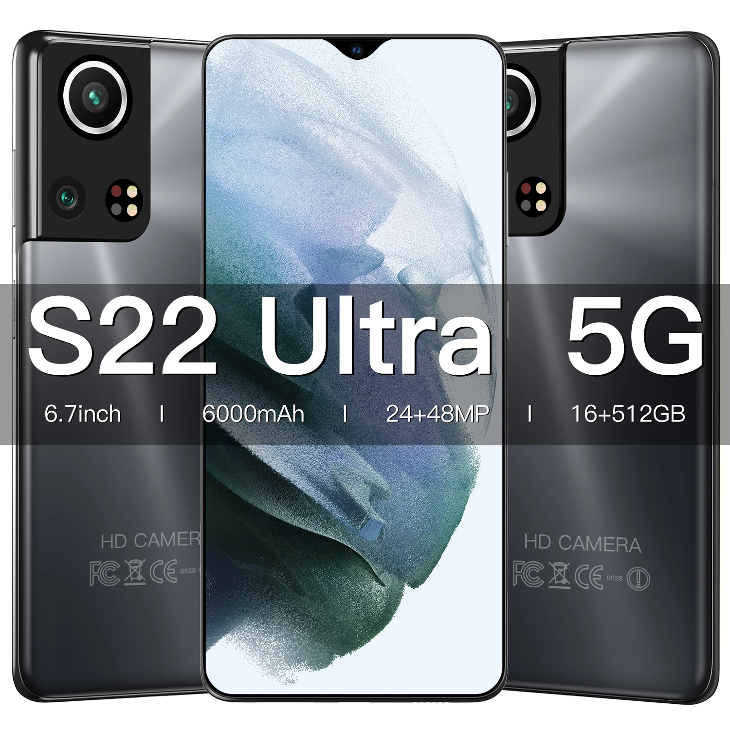 Оригинальный разблокированный смартфон Galaxy S22 Ultra 5G 6 7 дюймов полный экран 16 + 512 ГБ мобильные телефоны Android с функцией распознавания лица сотовый