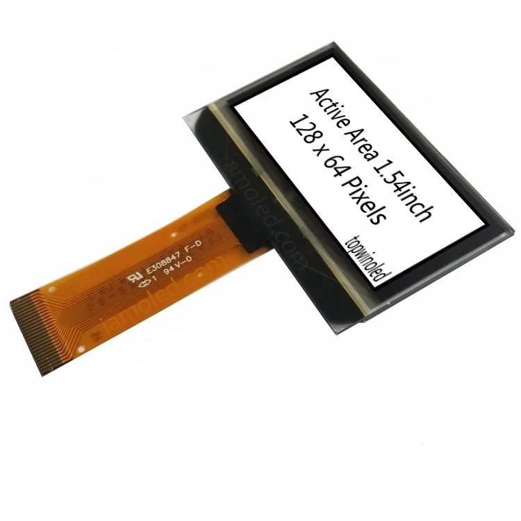 Topwin 1.54' 1.54inch 1.54 inch 128x64 pixels White/blue/yellow 24p feet oled display  UG-2864KSWMG01 with I2C SPI parallel