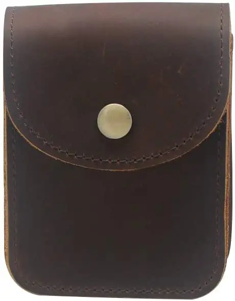 Boshiho Genuine Leather Playing Card Case Holder For Cowhide Leather Cards Holder