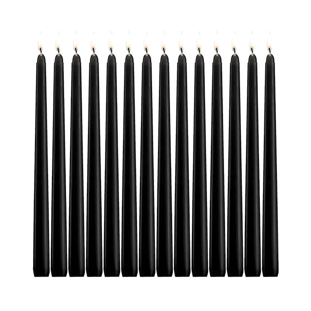 Роскошная декоративная Черная неароматизированная декоративная Черная Свеча в форме столба с индивидуальной упаковкой
