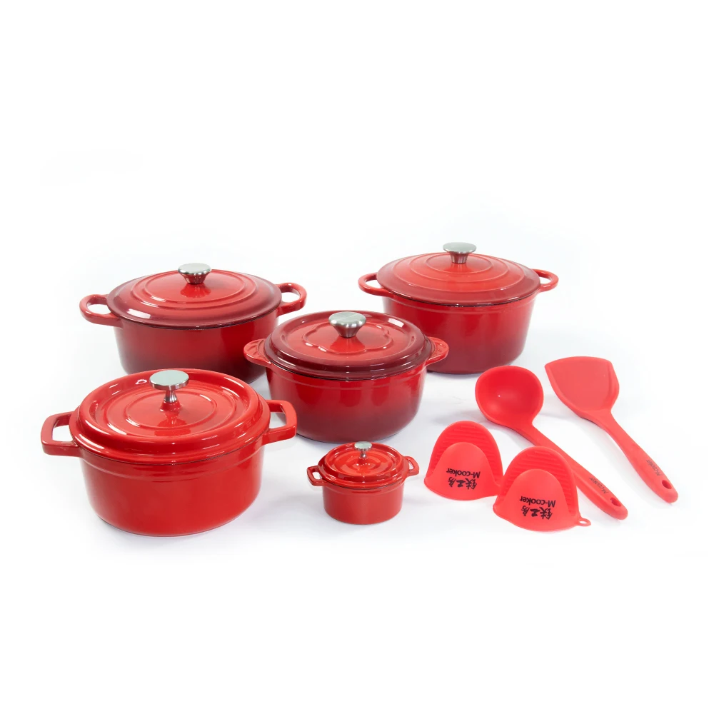 mcooker 2023 cast iron enamel cooking soup stock dutch oven pots casserole cookware sets