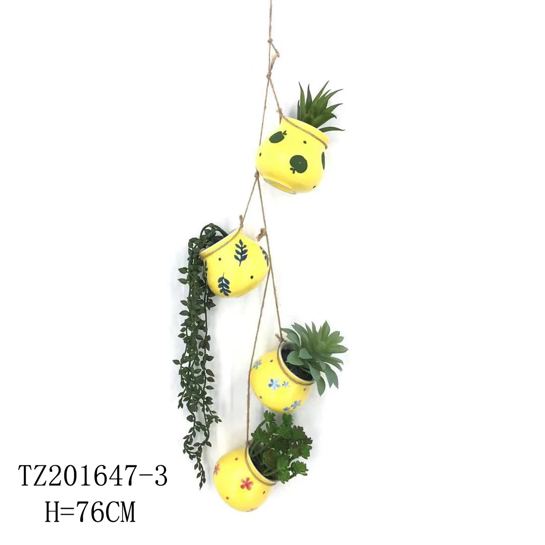 Inventory Parity Clearance Decorative Wall Hanging Fake Artificial Succulents Potted Plant Bonsai