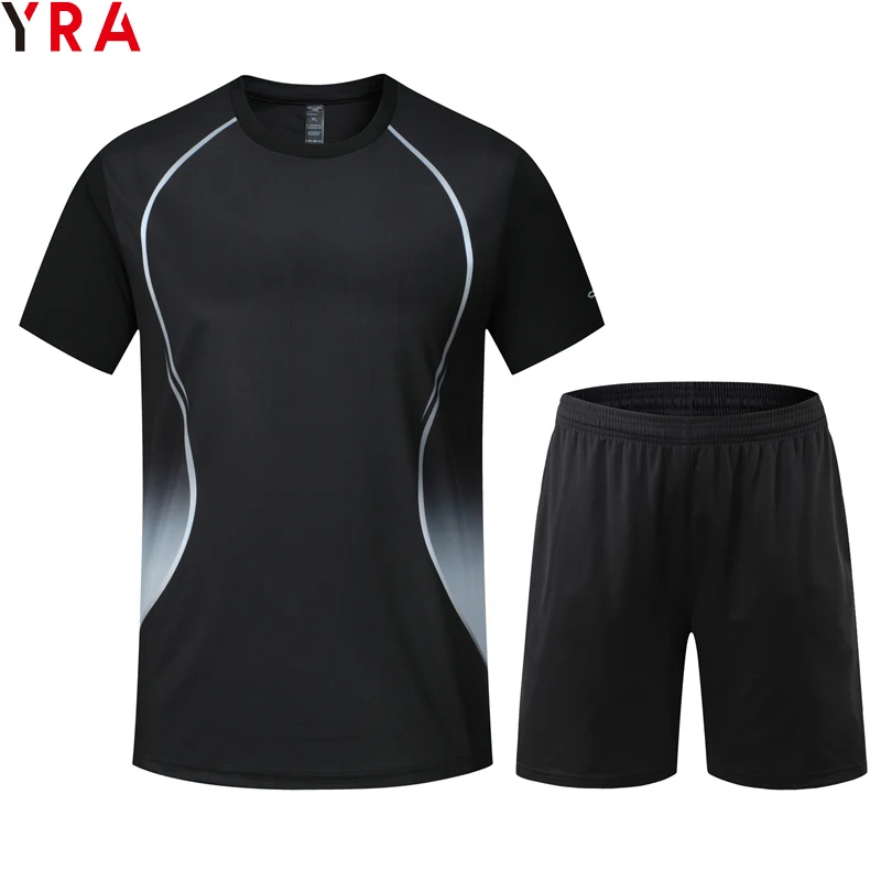 100% polyester Plus size 2024 gym fitness activewear set workout clothing short sets for men  mens clothing sets sportswear