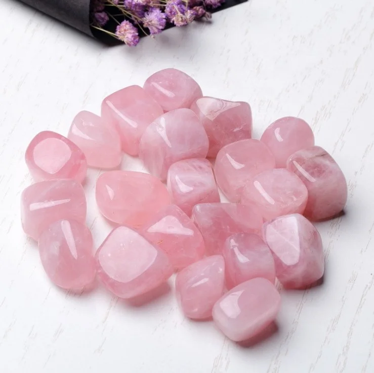 Wholesale natural rose quartz crystal polished rose quartz tumbled stone