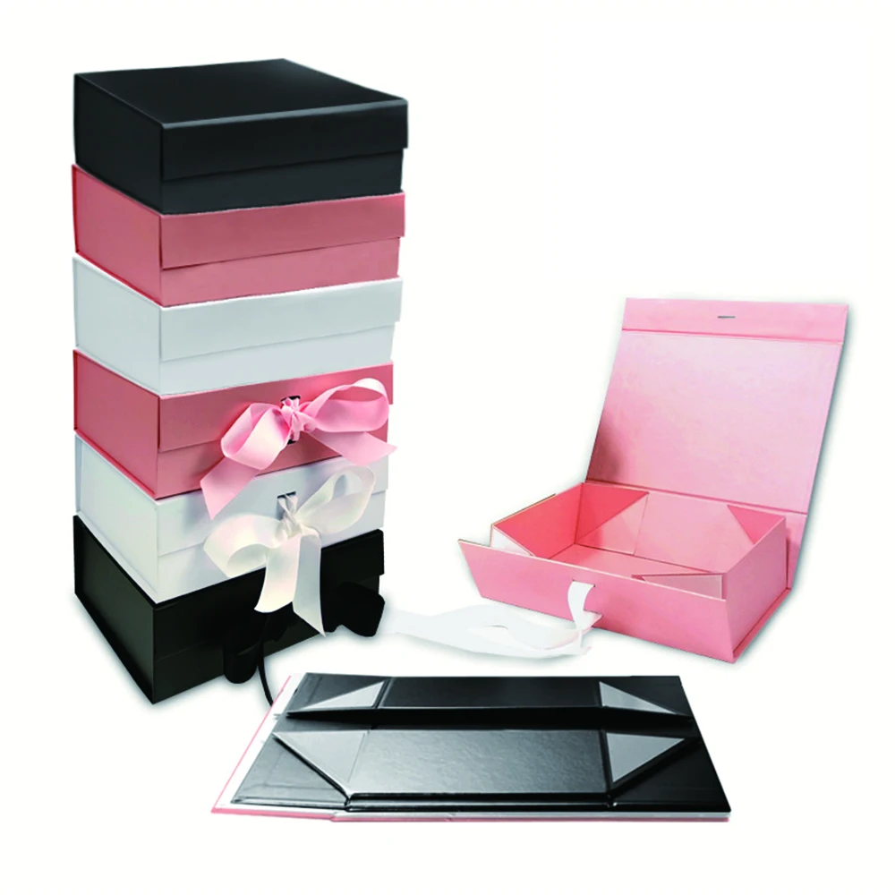 Plain Card Storage Magnetic Gift Large Cardboard Box Solid Cosmetic Magnetize Foldable Box
