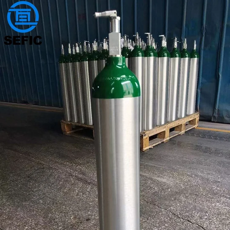 High Pressure Seamless ISO7866 DOT3AL ME MD Size 1L 2L 5L 10L 15L 20L 40L 50L Empty Aluminum Oxygen Cylinder Breathing O2