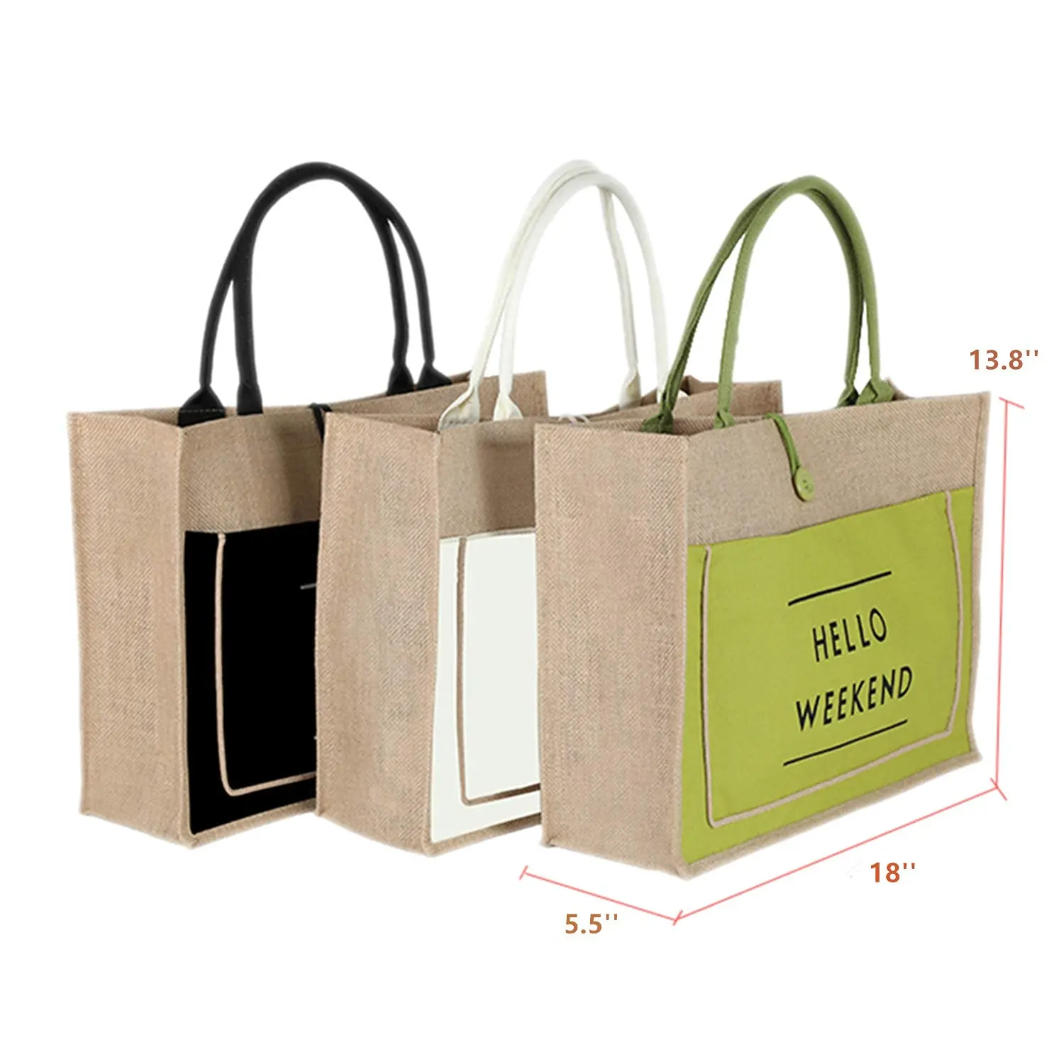 Eazybag Eco Friendly Customized Logo Top Quality Eco Grocery Reusable Big Capacity Women Shopping Tote Jute Bag