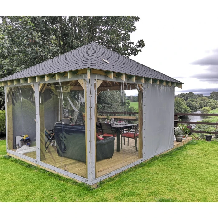 Litong Garden Cover Gazebo perlago vertical walls PVC clear tarp side curtains