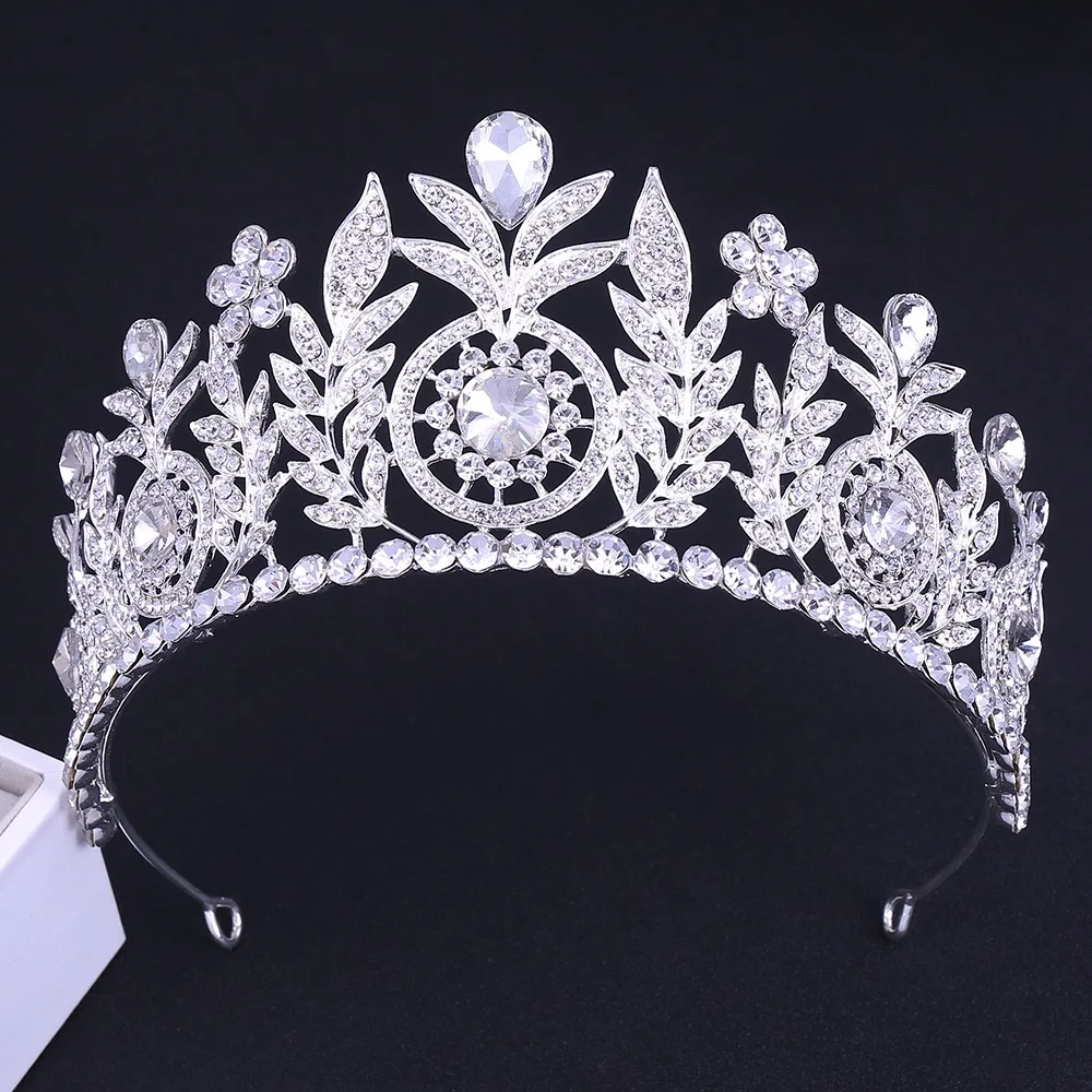 Wholesale Top Quality Vintage Baroque Queen Crown Luxury Crystal Rhinestone Royal Princess Tiara for Women Girls  Teens