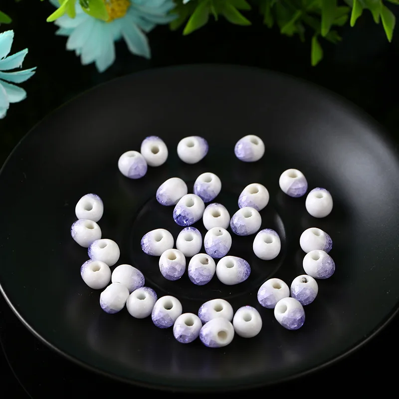 
6 centimeter ice cracked ceramic beads environmentally friendly diy jewelry necklace accessories wholesale handmade loose beads 