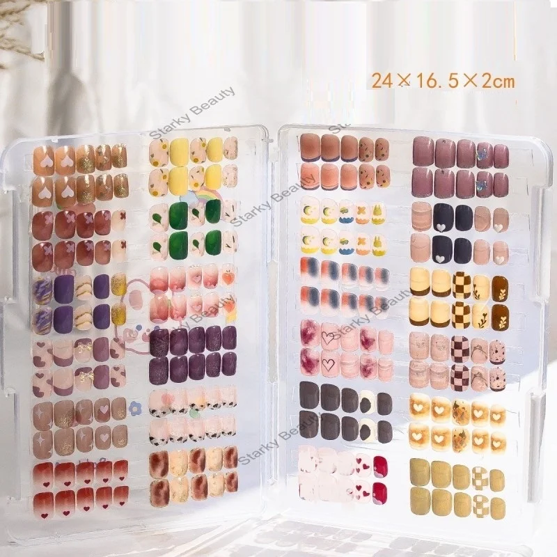 New Nail Art Display Showing Shelf False Nails Polish Card Book 240/420 Plastic Artificial Nail Tips Storage Color Chart Book